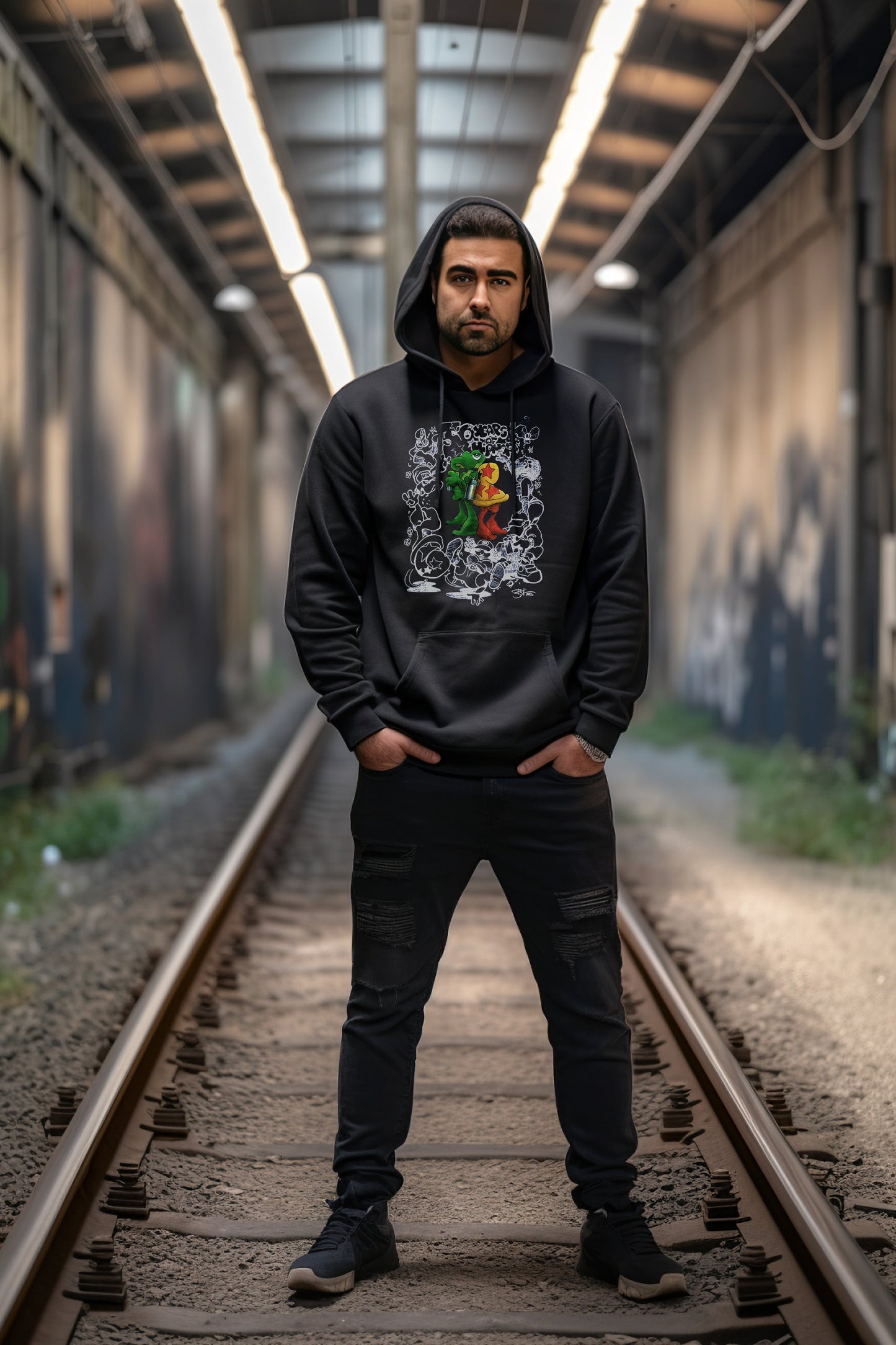Bode X 50th Anniversary of Hip Hop Limited Edition 2-Sided Hoodie Black