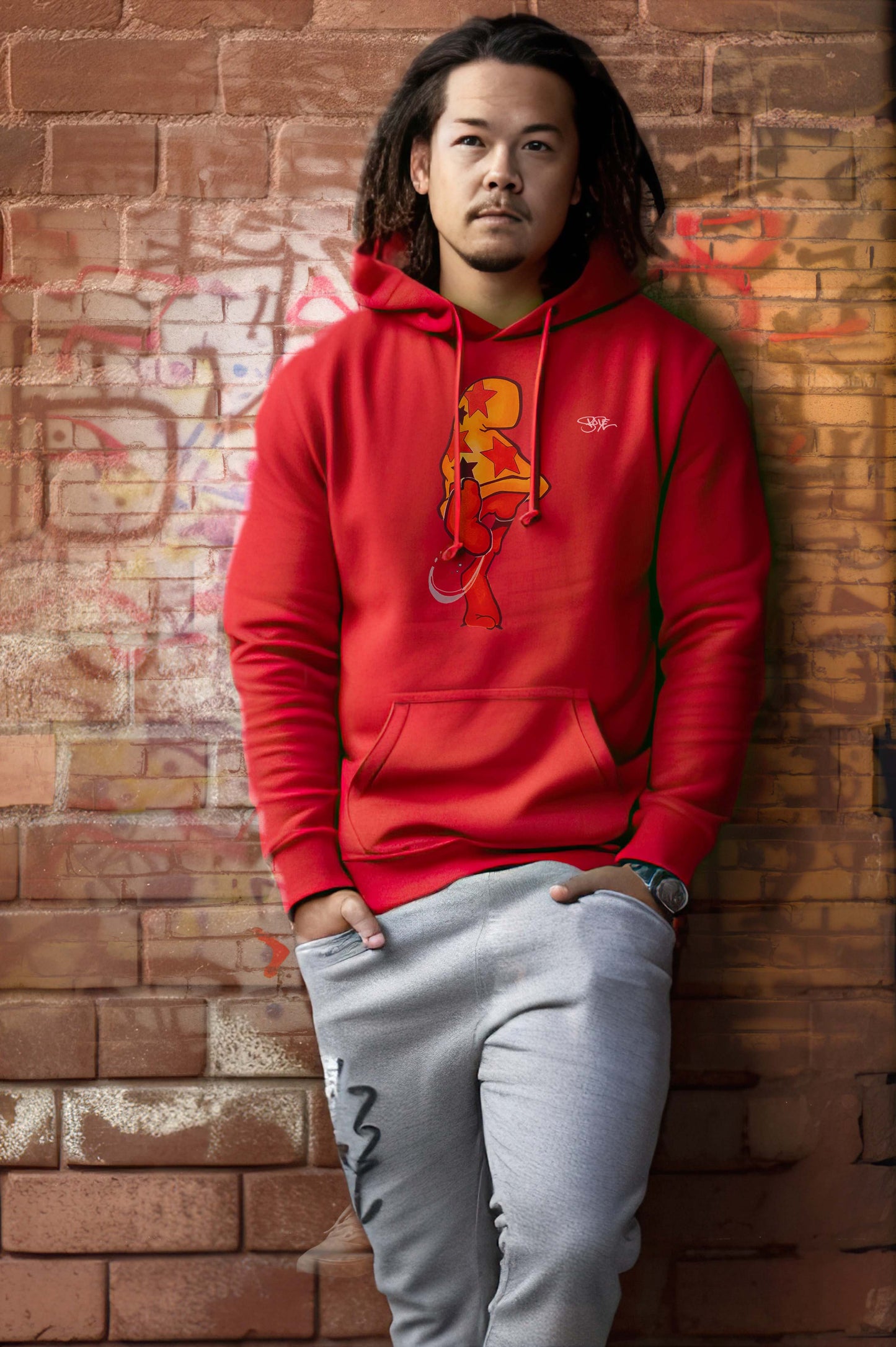 Bode Creed "Classic Cheech Drawing" Limited Edition 2-Sided Hoodie Red