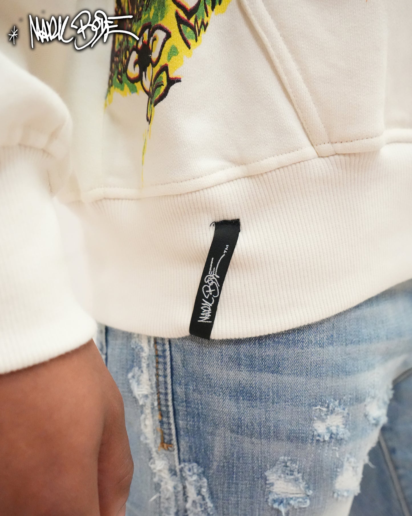 Mark Bodē Lizard Of OZ Bone White Knit Hoodie
