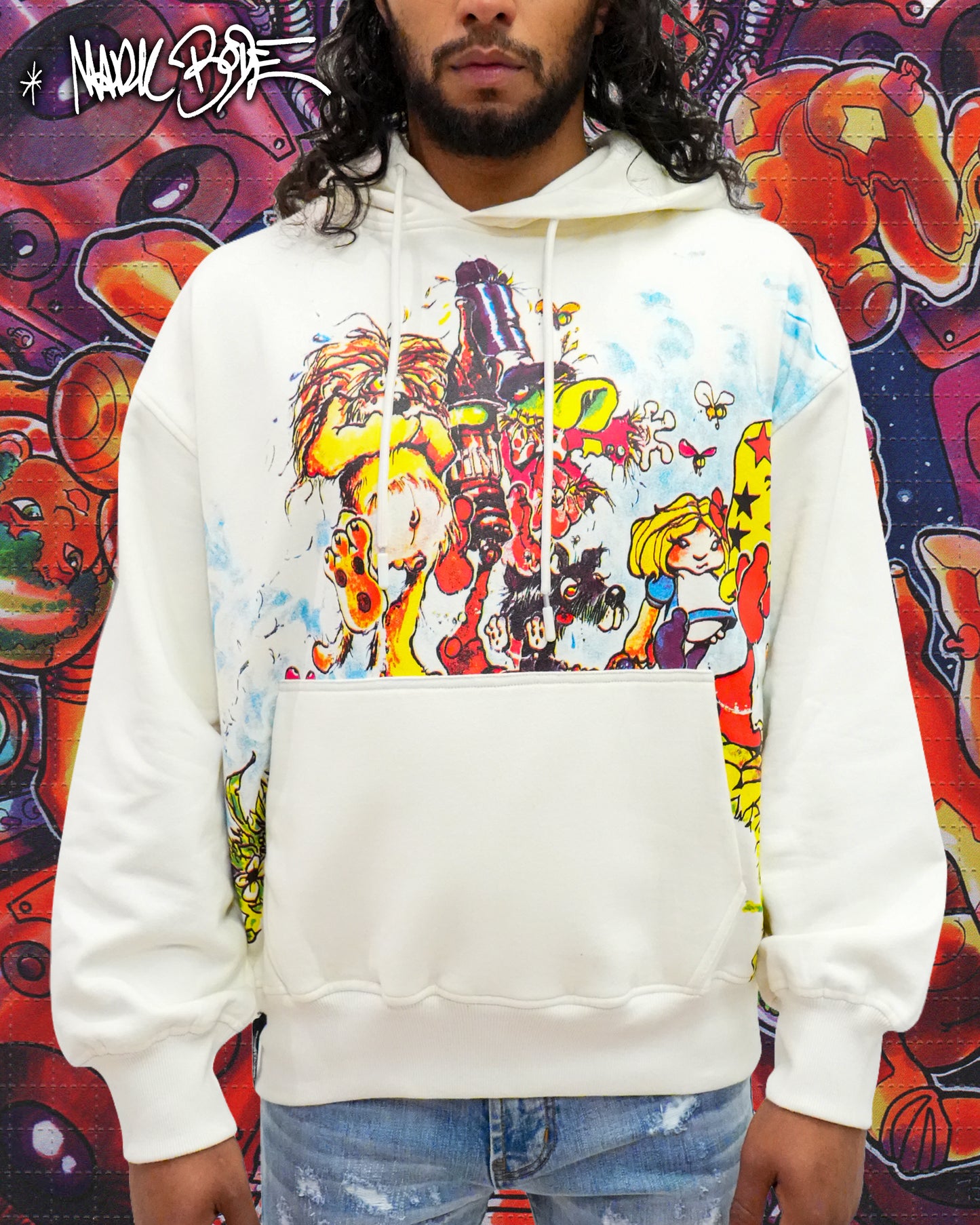 Mark Bodē Lizard Of OZ Bone White Knit Hoodie