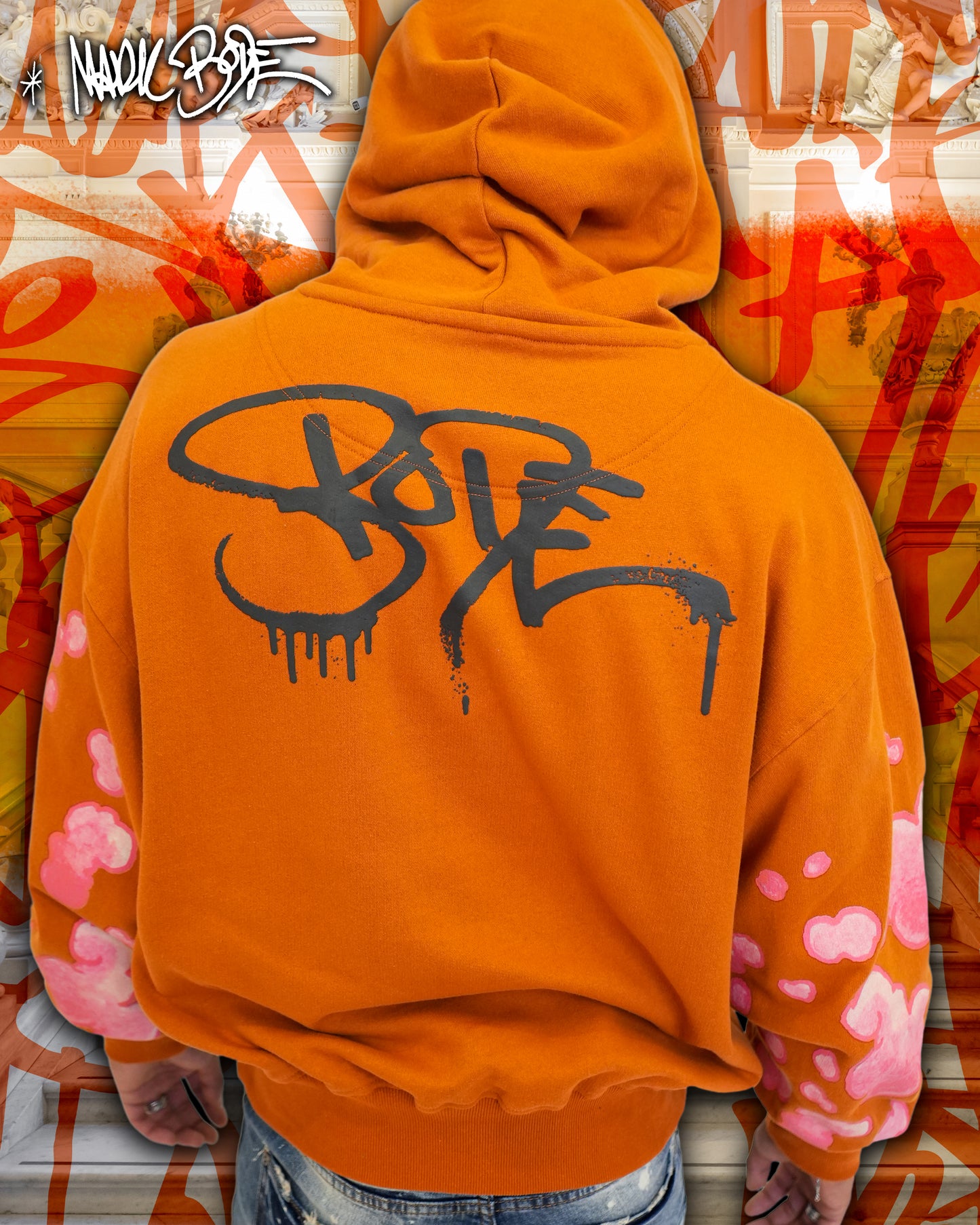 Mark Bodē Stoned Cheech Rust Knit Hoodie