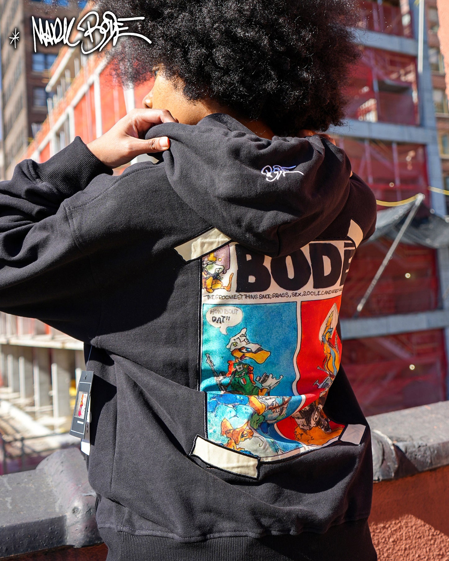Mark Bodē Deadbone Platoon Black Knit Hoodie