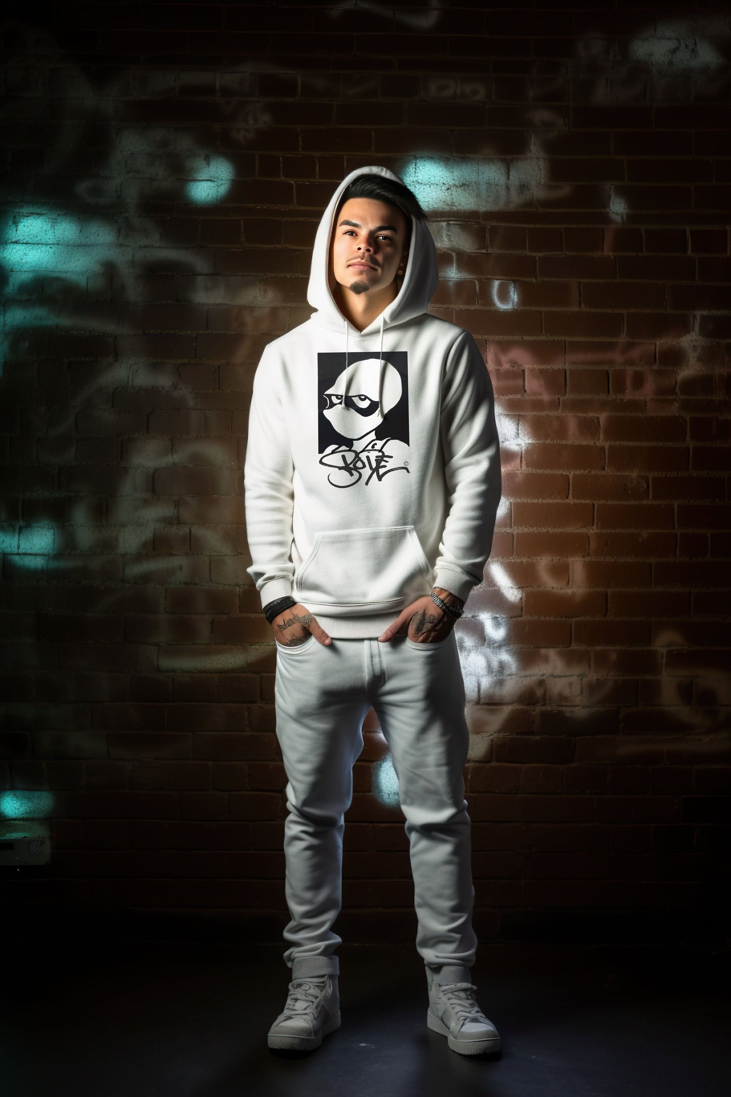 Bode Cobalt 60 Limited Edition Double-Sided Hoodie White