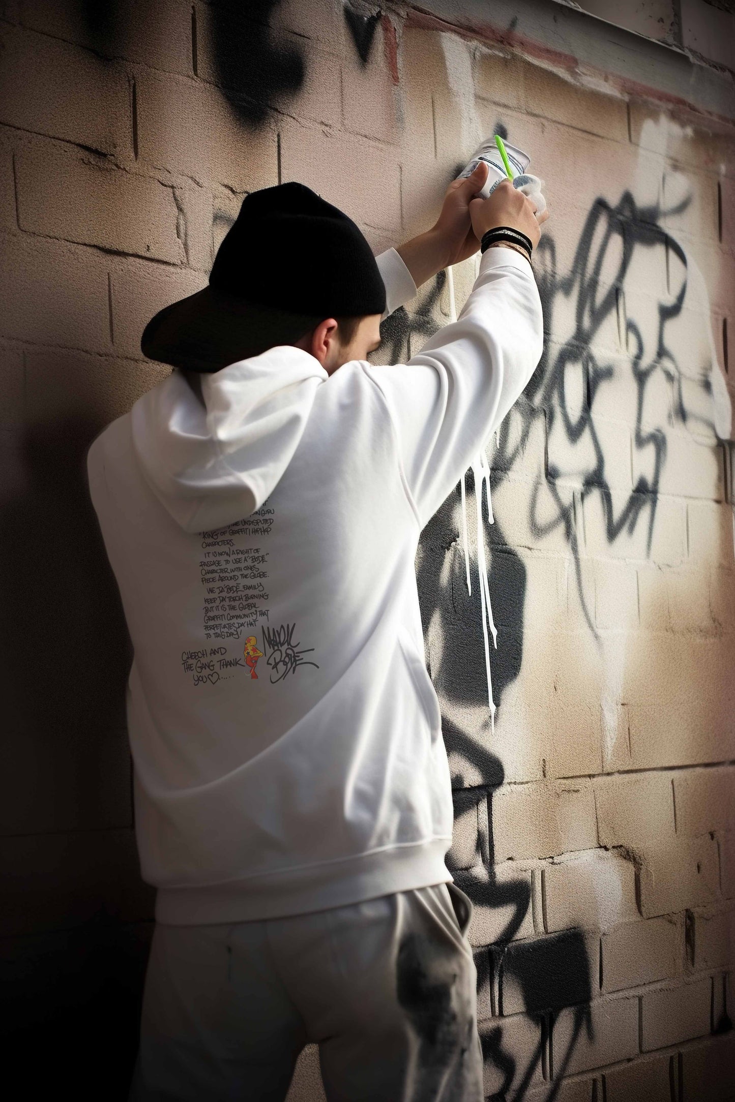 Bode "It's Lit" Cheech Limited Edition Double-Sided Heavy Blend White Hoodie