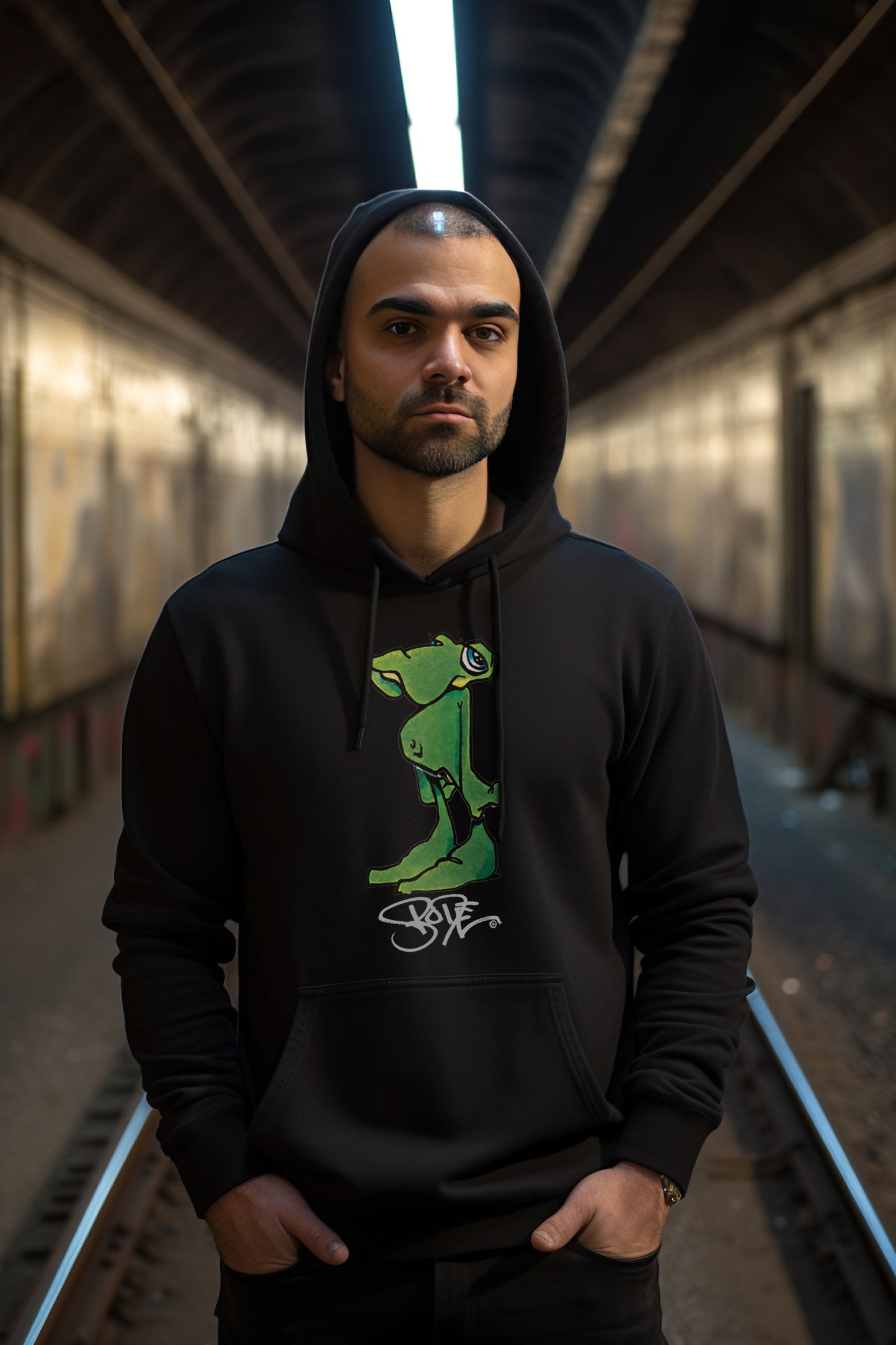 Bode Classic Da'Lizard Limited Edition Double-Sided Hoodie Black