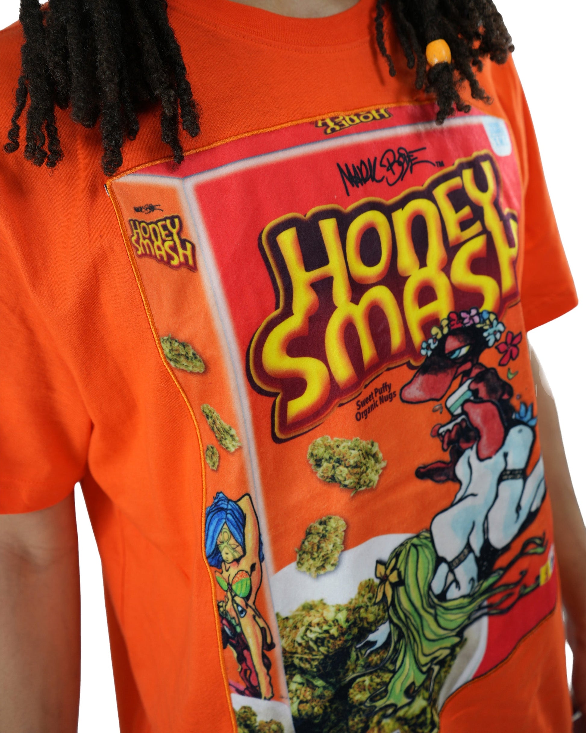 hot orange shirt
