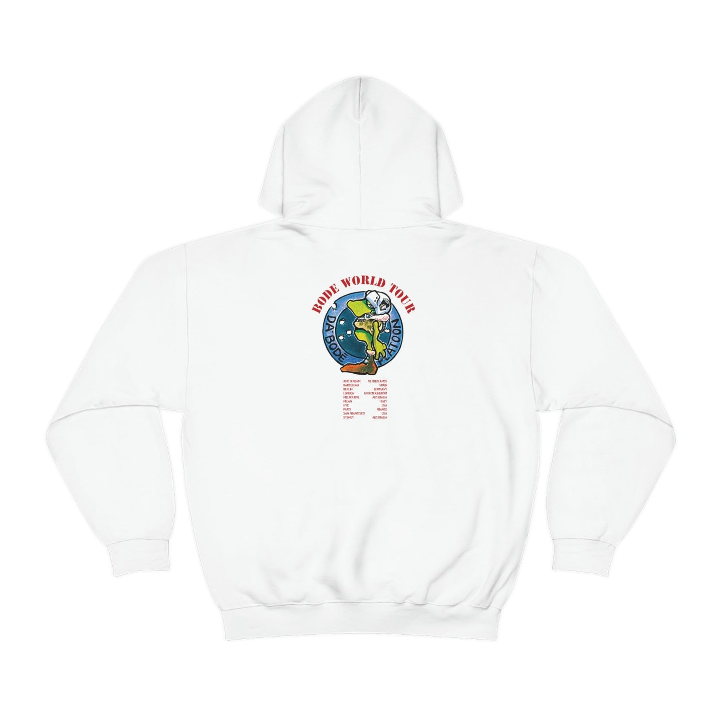 Bode World Tour "Tanking Around" Limited Edition Double Sided Hoodie White